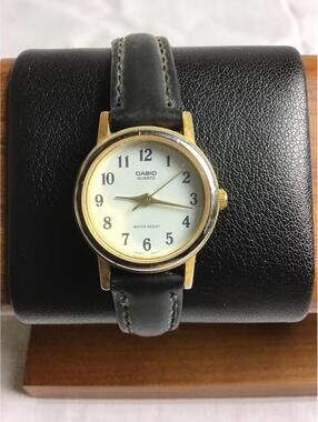Casio Classic Quartz Watch with Black Leather Strap